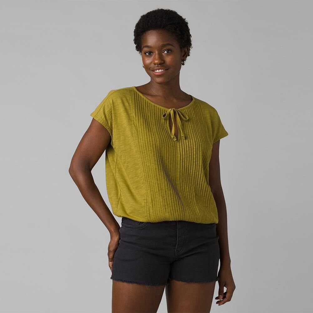Prana Small Top Ocupas Popover Blouse Sweet Grass Green Organic NWT